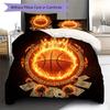 Burning ball Pattern Bedding Quilt Set Quilt Cover Pillowcase Home Decoration Birthday Gift (1 * duvet cover + 2 * pillowcase, without core)