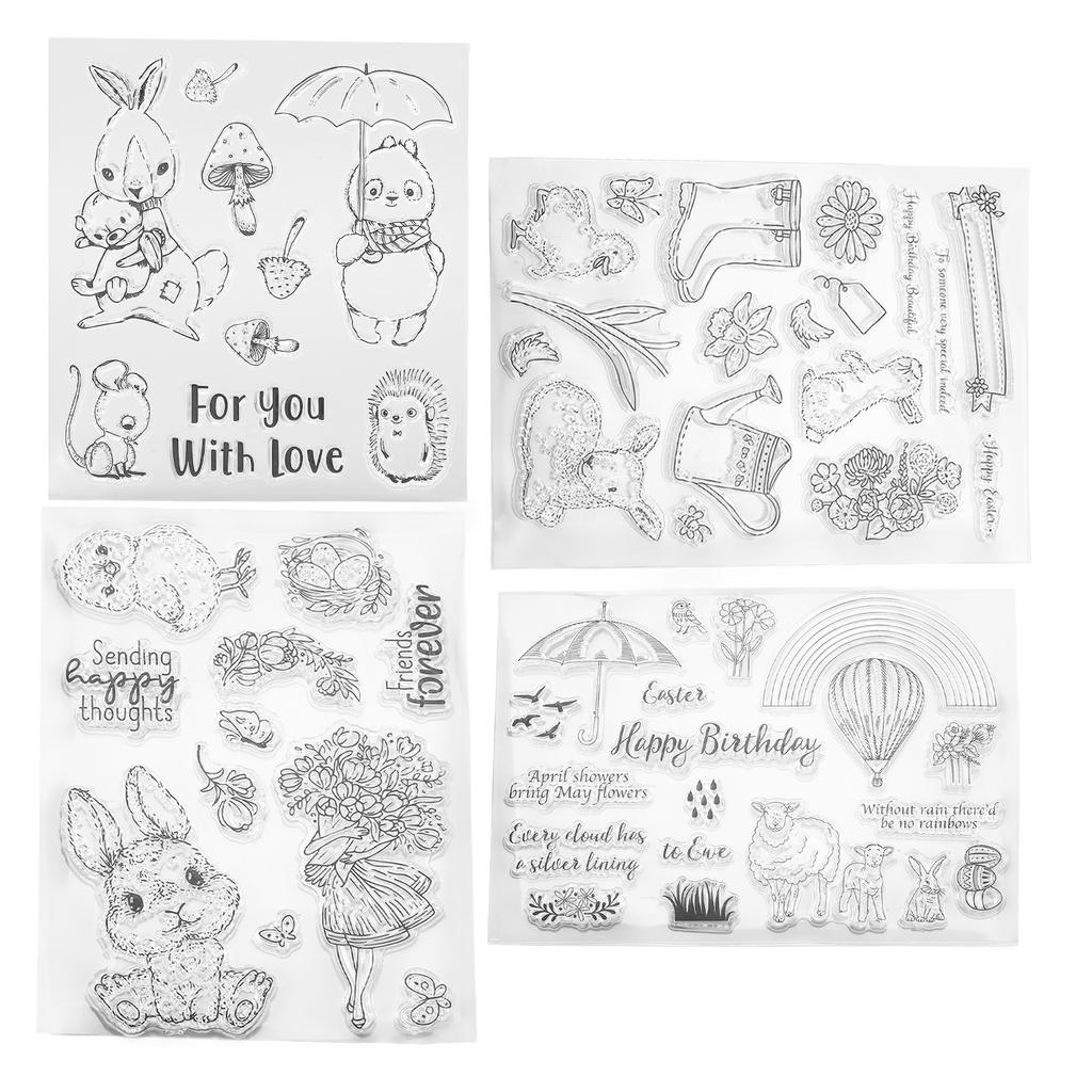 4 шт. прозрачные штампы из переработанной бумаги, прозрачные декоративные штампы, подарки ручной работы для изготовления альбомов ручной работы