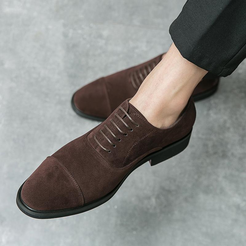 Высококачественные новые мужские оксфорды на шнуровке из замшевой кожи, свадебная обувь, мужские повседневные лоферы для бизнеса, обувь для выпускного вечера и конкурса