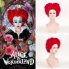 Enchanting Alice In Wonderland Queen Of Hearts Burgundy Curls Wig For Spectacular Cosplay