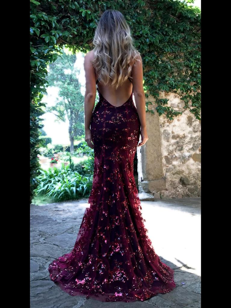 Женское платье с V-образным вырезом, открытой спиной, пайетками и шнуровкой, коллекция 2025 г.