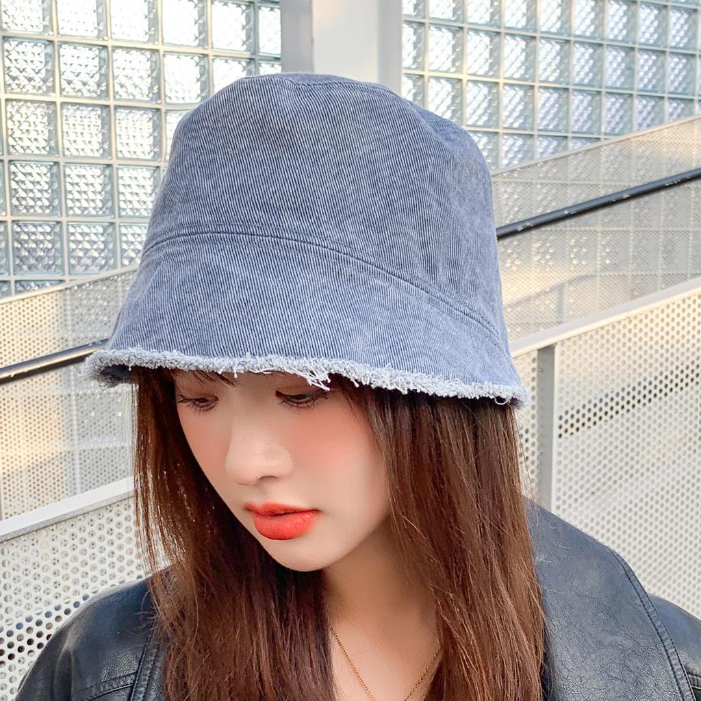 Джинсовая панама с индивидуальной окантовкой, женская корейская модная универсальная повседневная шляпа от солнца