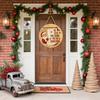 Christmas Welcome Door Sign Cartoon Santa Claus Door Hanging Sign Xmas Holiday Party Front Door Hanger Decoration Decorative Wall Plaque
