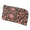 Кошелек Indenya Inden, Кошелек для монет F 05, Оленья кожа, Черный с розовым лаком, Узор "Клематис", 1005-51-169