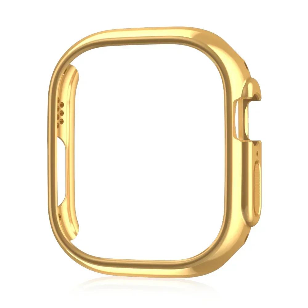 Чехол для ПК для Apple Watch 45 мм 41 мм 38 мм 42 мм 40 мм 44 мм Гальванизированная скелетная крышка Жесткий чехол Рамка для iWatch 10 9 SE 8 7 6 5 4 3 2 1