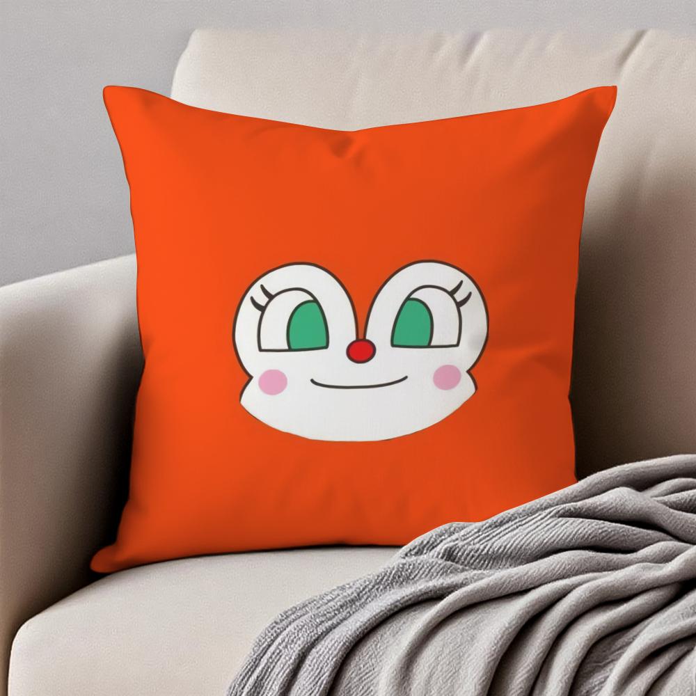 Cute Japanese Anime AAnpanman Cushion Cover Pillowcase Antidustmite Invisible Zipper Short Plush Sofa Cushion