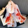 Spring/Summer New Women'S Silk Scarf 135 * 180cm Simulated Silk Twill Square Scarf Fashion Printed Large Square Scarf Professional Scarf