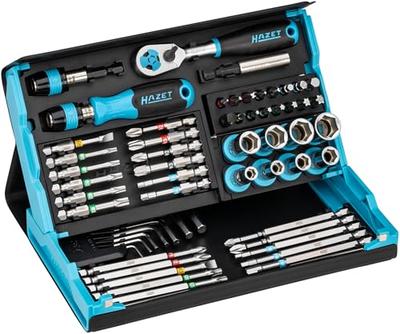 HAZET 2200SC-32 Набор бит, 59 шт., 1/4 дюйма (6.3mm), Умный чехол, Магнитное закрытие, Torx/Шестигранный/Крестовый/Шлицевой, Хромованадиевая сталь, Складной, Компактный