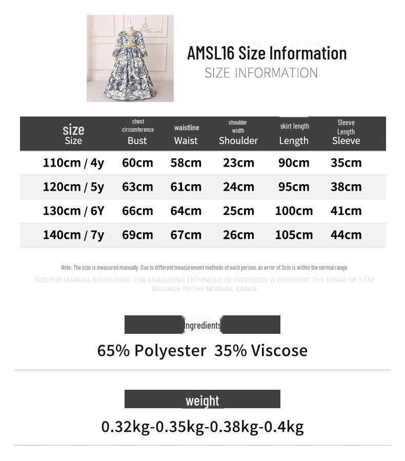 Платье принцессы с цветочным принтом в ближневосточном стиле для девочек