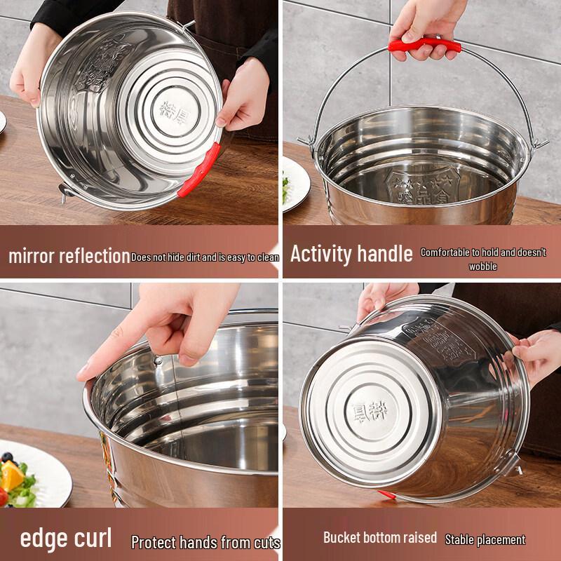 DM 304 Stainless Steel Food-Grade Open Bucket, 10L