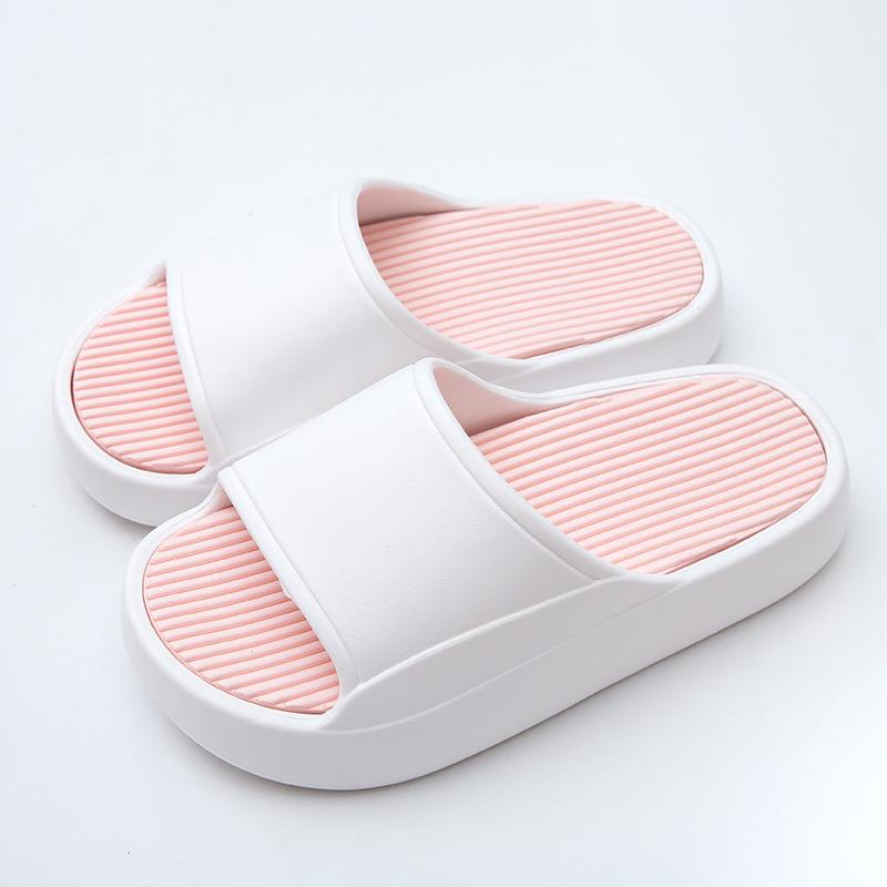 Летние модные парные тапочки на толстой платформе 4 см, мужские пляжные удобные мягкие нескользящие цветные женские шлепанцы