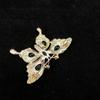 Retro Green Butterfly Suit Collar Pin Rhinestone Butterfly Brooches Green Butterfly Brooch  Gift