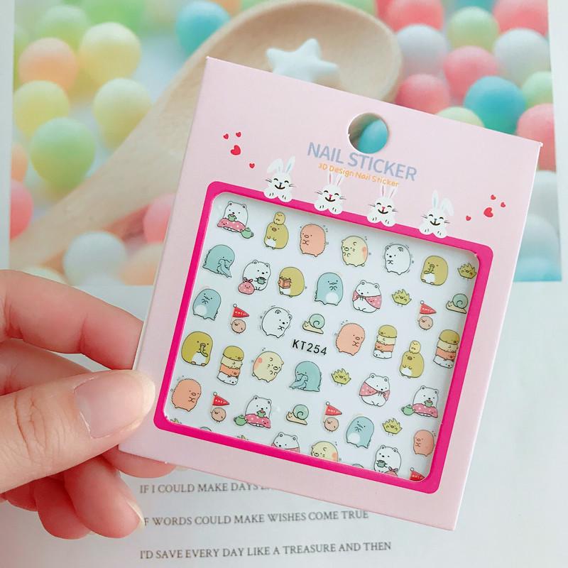 Милые наклейки для дизайна ногтей в японском и корейском стиле для девочек: Самоклеящиеся наклейки для татуировок своими руками