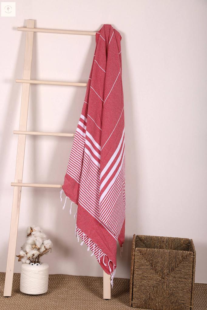 Мягкое банное пляжное полотенце из 100% хлопка в полоску, пештемаль, 100х180 см.