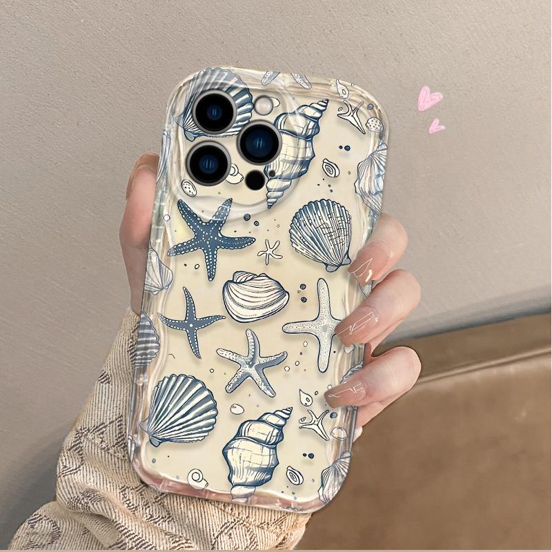 Красочный 3D чехол с волной и морскими организмами для iPhone 16 15 14 13 12 11 Pro Max X XR XS 8 7 Plus SE 2020, противоударный силиконовый чехол