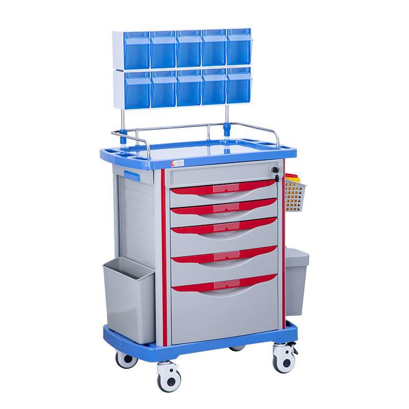 ABS Emergency Medical Cart with Flip-Top and Multiple Drawers