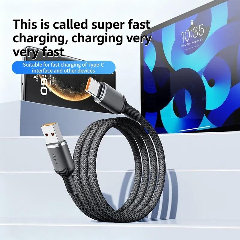 Кабель USB на Type-C Линия синхронизации данных Быстрая зарядка Для телефона Huawei Android Плетеный кабель-зарядное устройство