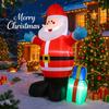 4.9FT Xmas Inflatable Yard Decor Giant Santa Claus LED Christmas Decoration Ornament Festive Toy Gift Christmas Supplies Holiday
