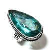 Кольцо из стерлингового серебра 925 пробы с натуральным аква-апатитом ручной работы, размер 7 I8q29
