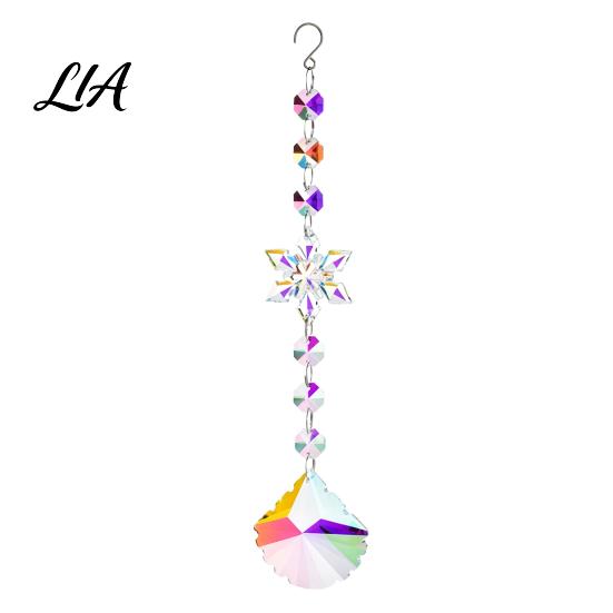 Window Hanging Sun Catcher Faux Crystal Catcher, Prism Suncatcher, Snowflake Rainbow Maker Pendant Decor for Home Window, Christmas Tree Porch