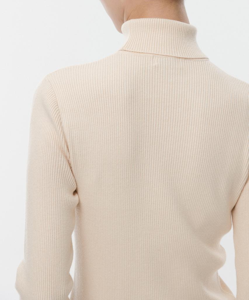 MUSINSA STANDARD WOMAN Women'S Ribbed Slim Turtleneck Knit [Ecru]
