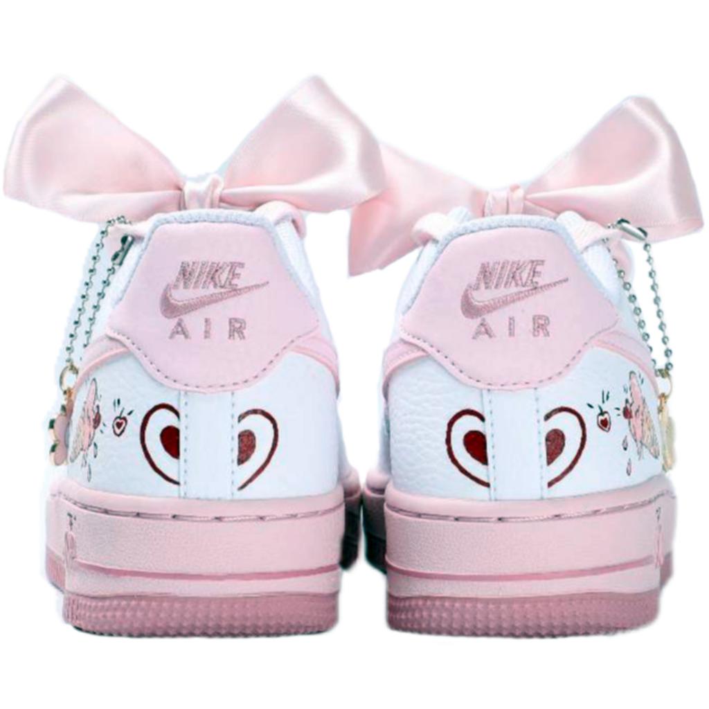 Nike Кроссовки Nike Air Force 1 для скейтбординга, детские, белые с розовым, CT3839-107(Team130-VAM)