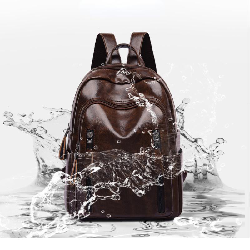 Women's Soft Leather Anti-theft Retro Casual Lightweight Backpack Handbag Travel Daily and Shopping Bag