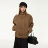 Oakland Vintage Womens Wool Blend Blazer Relaxed Fit Stand Collar Single Breasted Coat Commute