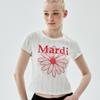 [mardimercredi] ТОП СЛИМ ФИТ С ЦВЕТОЧНЫМ ПЕРФОРИРОВАНИЕМ MARDI IVORY RED