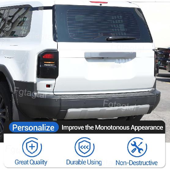 Car Taillight Cover Fit for Toyota Land Cruiser 250 Prado J250 LC250 2024 2025, Smoked Tail Light Shell Trim Cover, Rear Tail lamp Decorative