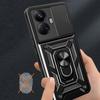 For Realme 10 Pro+ 5G Kickstand Phone Holder Sliding Camera Cover PC+TPU Phone Case