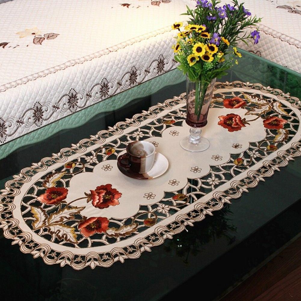 Tablecloth Vintage Embroidered Fabric Oval Table Cloth Rectangular Waterproof Table Tablecloth For Wedding Party Home Decor
