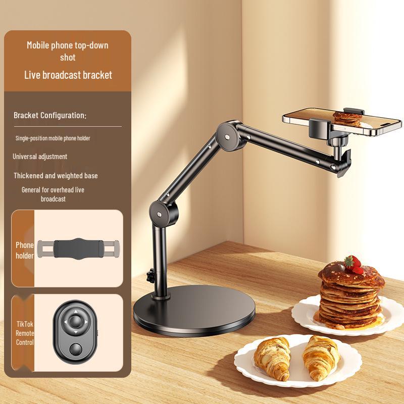 Adjustable Multi-Functional Boom Arm Stand for Phones & Tablets - Ideal for Desktop Video Recording and Live Broadcast