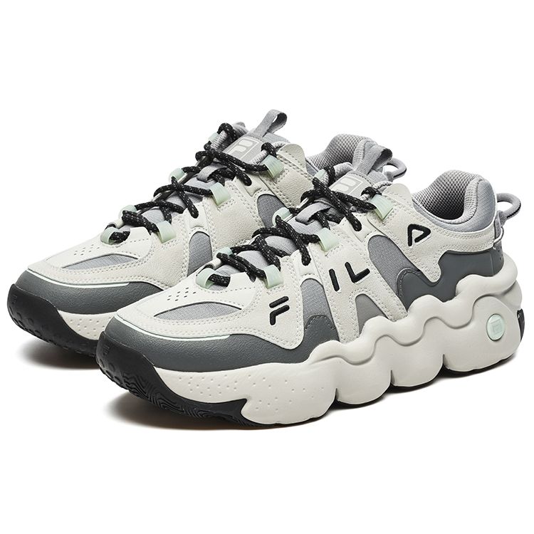 Fila Panini Casual Comfortable Shock Absorbing Wear Resistant Low Top Retro Basketball Shoes Men Sneaker Titanium-Gray F12M242605FPM