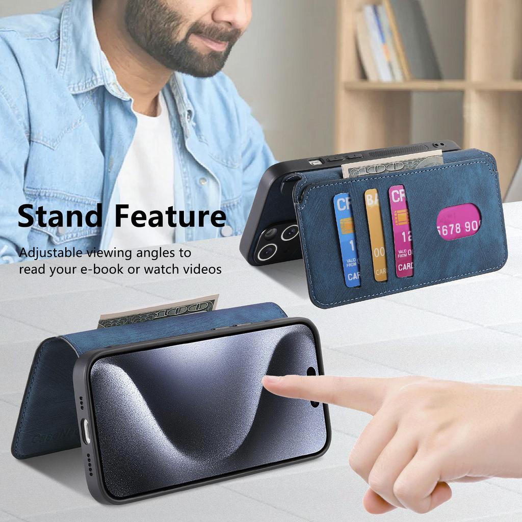 CASENEO MW-03 For iPhone 14 Pro Max Case with Detachable Wallet Leather+TPU Phone Cover