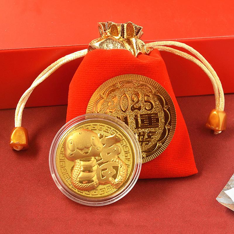 Золотая монета «2025 год Змеи» Памятные монеты Коллекционные памятные монеты с китайским зодиаком