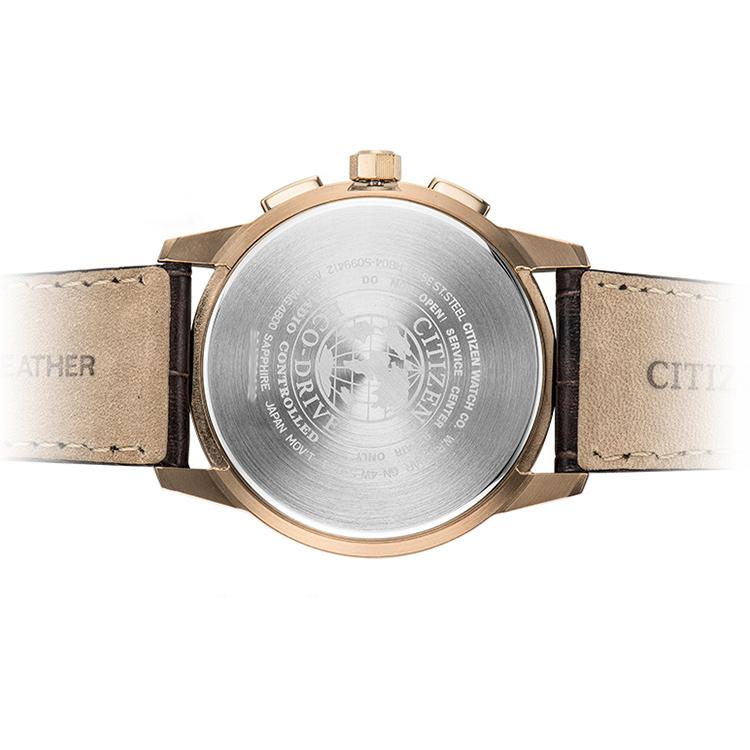 Citizen Коллекция Eco-Drive Часы с кварцевым механизмом на солнечных батареях Ремешок из натуральной кожи Мужские часы AT8113-12H