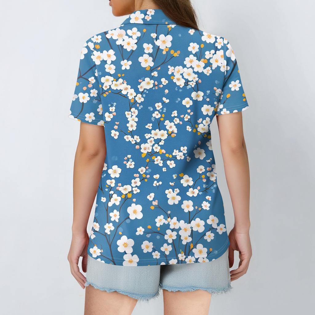 Женская мода повседневная рубашка с коротким рукавом и лацканами, женские топы с V-образным вырезом