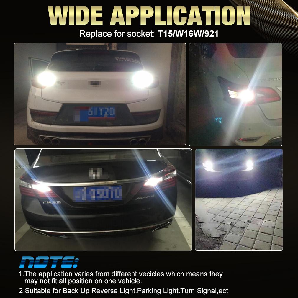 2 шт. T15 W16W светодиодные лампы Canbus автомобильные фары 2000LM 28SMD 3030 чипы 9012 921 с объективом без ошибок задний резервный фонарь заднего хода авто лампа 6000K белый 12 В