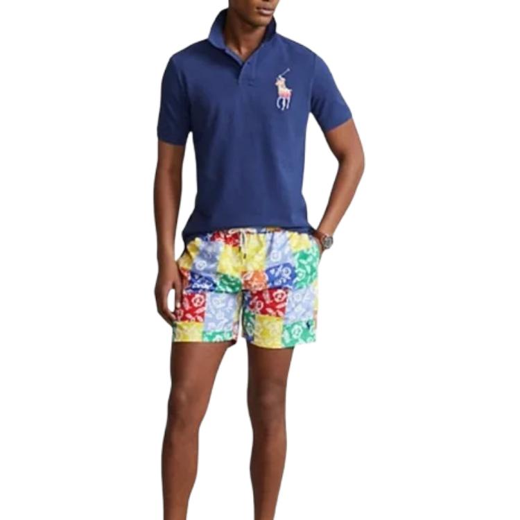 Polo Ralph Lauren однотонная рубашка поло с коротким рукавом мужская, темно-синяя MNPOKNI1N821572-410