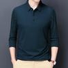 Autumn New Middle-Aged Men's Long Sleeve Lapel Thin T-shirt Casual Top Dad Wear T-shirt Undershirt Men