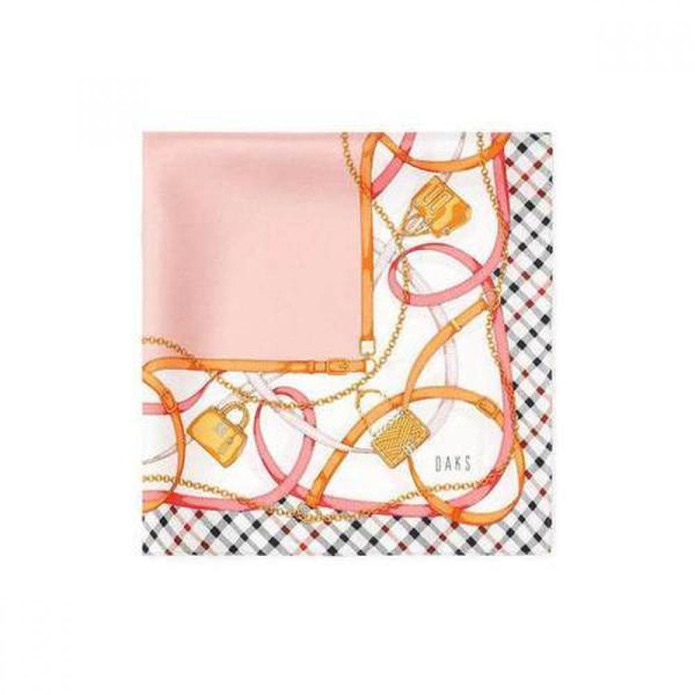 Daks Square Scarf Pink Chain Pattern Dcsc2f142