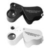 Adjustable Lighting Foldable Jewelry Magnifier Dual Lens Handheld Magnifier  Coins