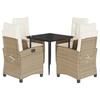 VidaXL Ensemble à Manger de Jardin avec Coussins 5 pcs, Table et Chaises avec Dossier Réglable, Meubles d'Extérieur, 3212803