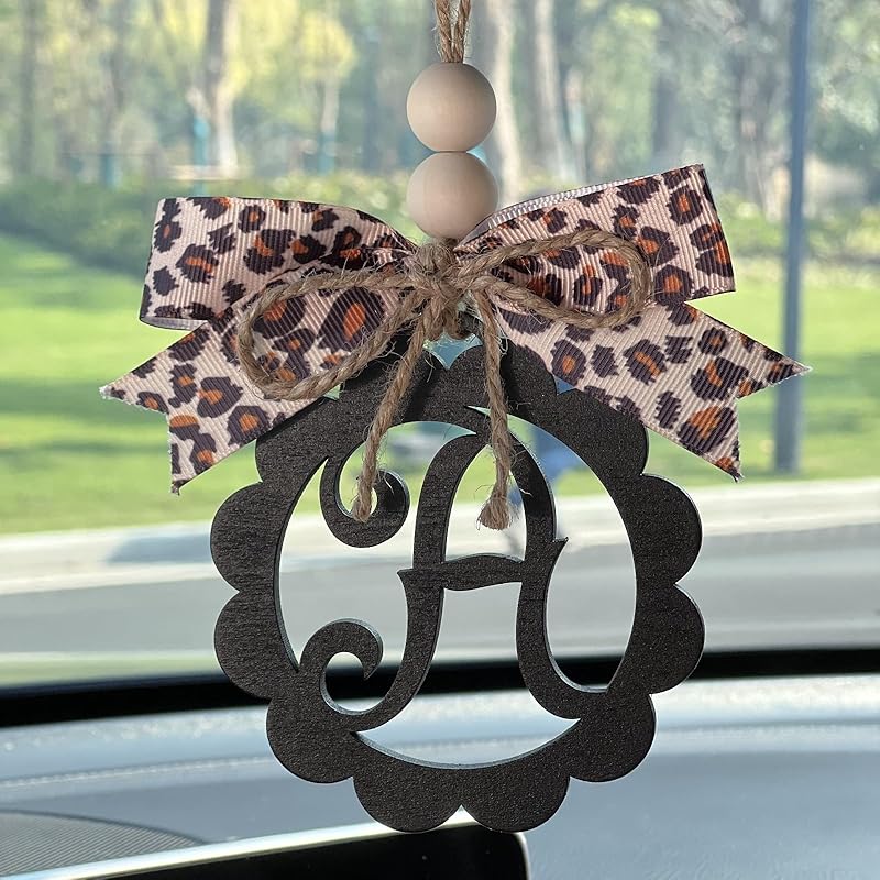 Wooden Car Charms for Rear View Mirror, Leopard Car Mirror Hanging Accessories, Personalized Car Accessories Cheetah Print, Interior Aesthetic