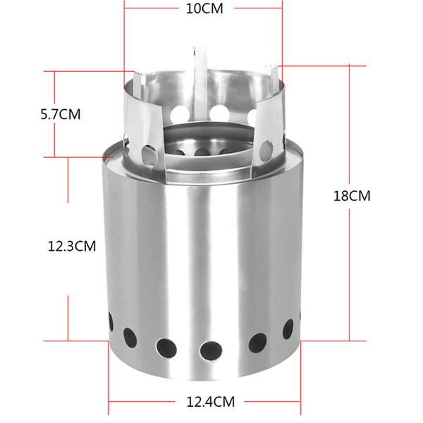 Outdoor Camping Woodstove Mini Model One-piece Stainless Steel Fire Pit Campfire Stove Patio Heating Stove