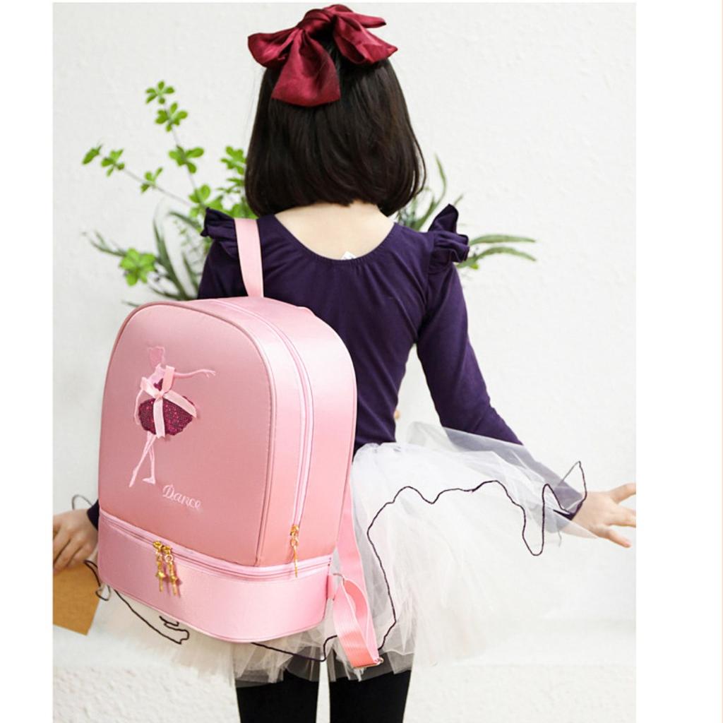 Двойная балетная сумка на плечо для девочек, сумка для танцев балерины для детей, рюкзак для хранения для латинских танцев, сумки для балета и танцев для девочек