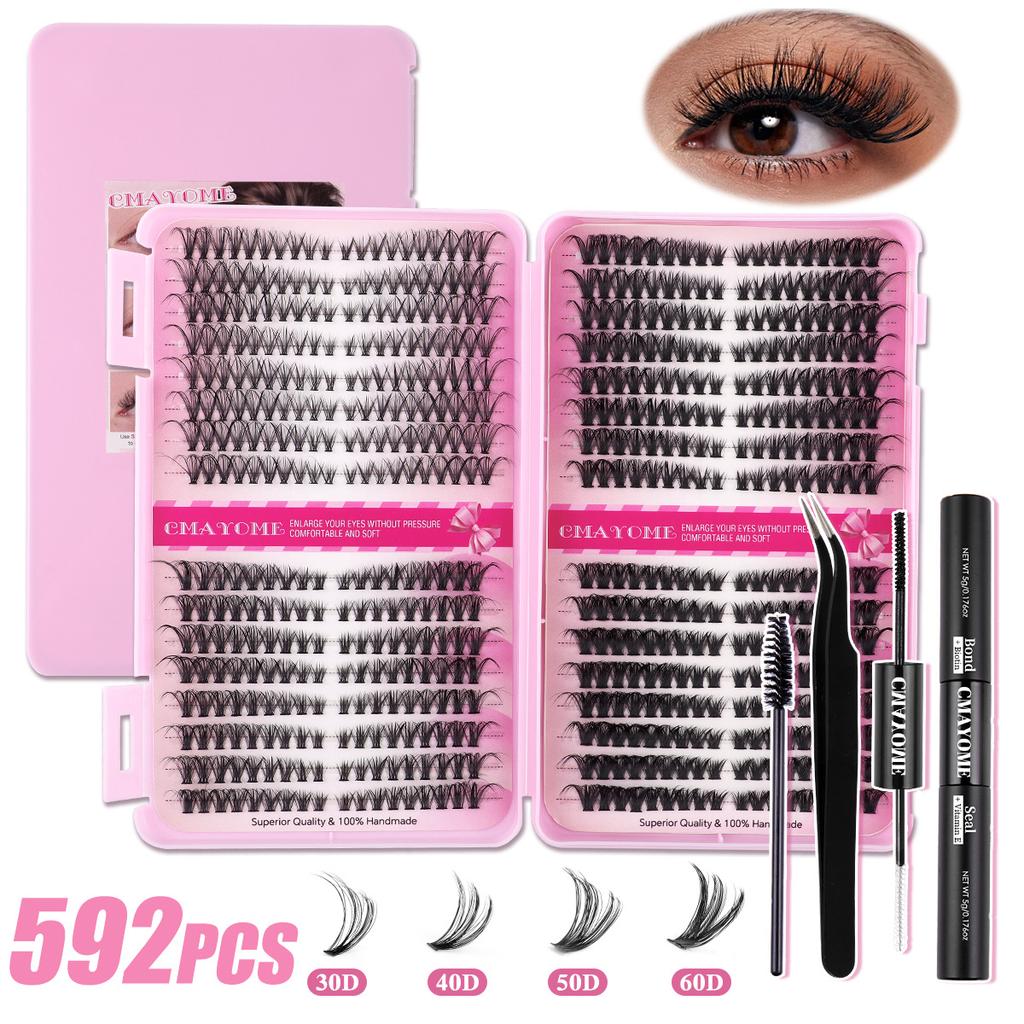 560 Tufts Of Diy Single Tufts Of False Eyelashes, Natural Thick D-Song Segmented Mixed Eyelashes