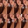 Snowflake Christmas Stud Earrings Crystal Zircon Pearl Long Tassel Earring Party Accessories