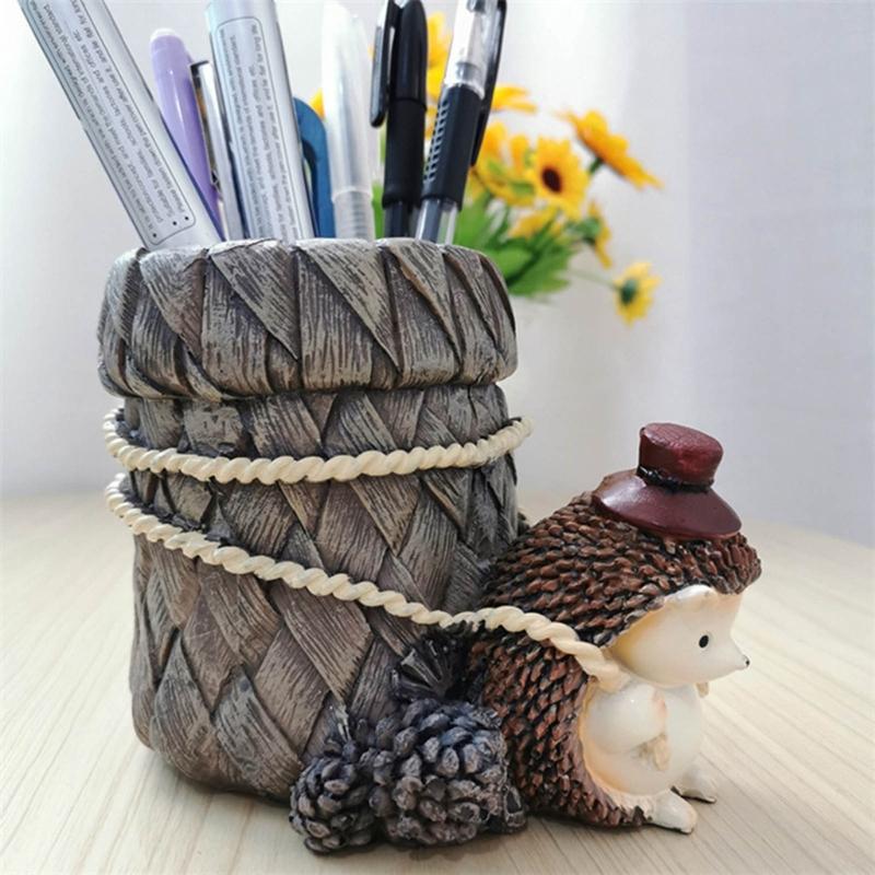3D Brush Silicone Soap Molds Candle Molds Cute Hedgehog Clay Mould Cake Decorating Silicone Pen Holder Mold